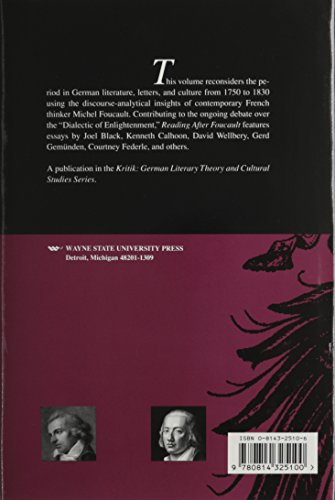 Reading After Foucault: Institutions, Disciplines, and Technologies of the Self in Germany, 17501830 (Kritik: German Literary T,Used