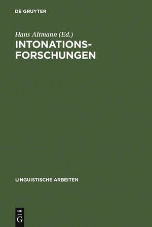 Intonationsforschungen (Linguistische Arbeiten, 200) (German Edition),Used