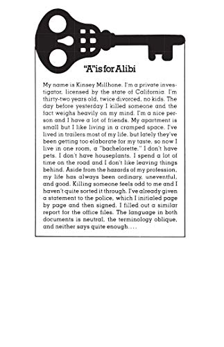 A' Is For Alibi (A Kinsey Millhone Mystery, Book 1),New
