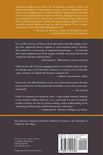 Laws of Men and Laws of Nature: The History of Scientific Expert Testimony in England and America,Used