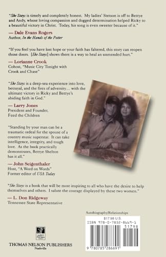 She Stays: How God Inspired a Friendship That Saved Bettye and Ricky Van Shelton's Marriage,Used