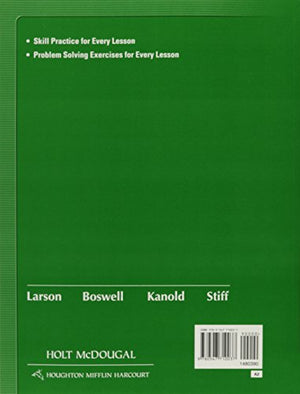 Holt McDougal Larson Algebra 2: Practice Workbook,Used