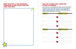 Draw Your Own Comic Book: Heroes and Villains: BattleReady Comic Pages, Story Starters to Boost Your Imagination, and Colorful ,Used