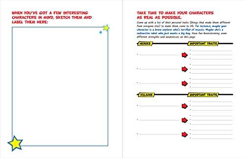 Draw Your Own Comic Book: Heroes and Villains: BattleReady Comic Pages, Story Starters to Boost Your Imagination, and Colorful ,Used