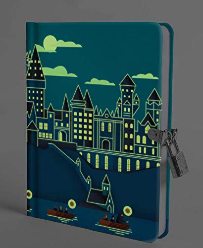 Harry Potter: Hogwarts Castle GlowintheDark Lock & Key Diary,Used