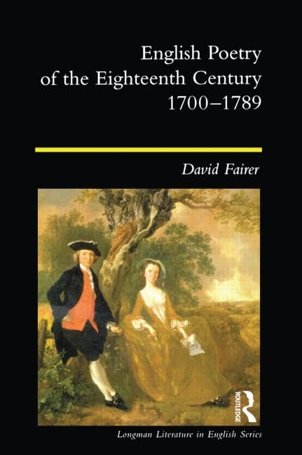 English Poetry of the Eighteenth Century, 17001789,Used