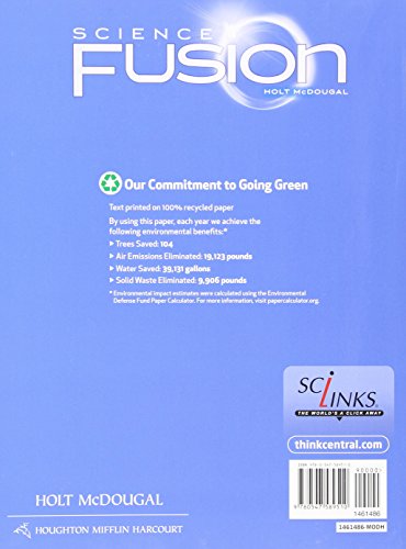 Sciencefusion: Student Edition Interactive Worktext Grades 68 Module H: Matter And Energy 2012,New