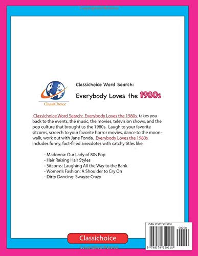 Classichoice Word Search: Everybody Loves the 1980s,Used