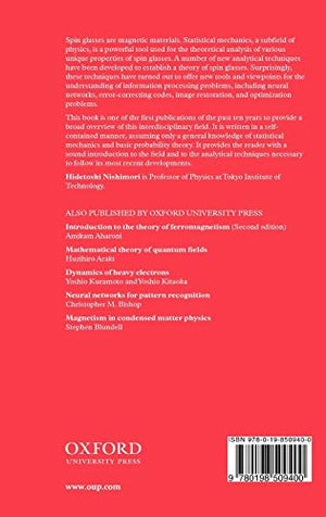 Statistical Physics of Spin Glasses and Information Processing: An Introduction (International Series of Monographs on Physics),Used