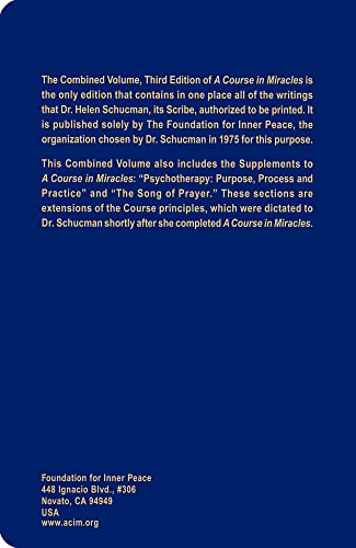 A Course In Miracles: Combined Volume Quality,New