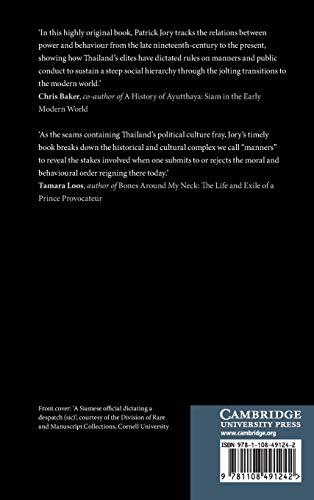 A History of Manners and Civility in Thailand,Used