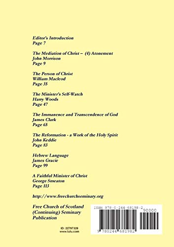 Journal of the Seminary of the Free Church of Scotland (Continuing),Used