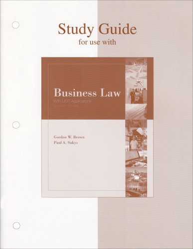 Business Law With Ucc Applications, Study Guide,New