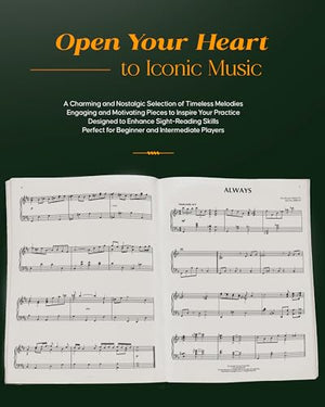 Hal Leonard Piano Sheet Music Book - 100 Beautiful Solos for Intermediate Pianists - Classical & Pop Standards