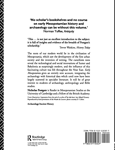 Early Mesopotamia: Society and Economy at the Dawn of History,New