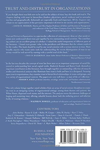Trust and Distrust In Organizations: Dilemmas and Approaches (Russell Sage Foundation Series on Trust),Used