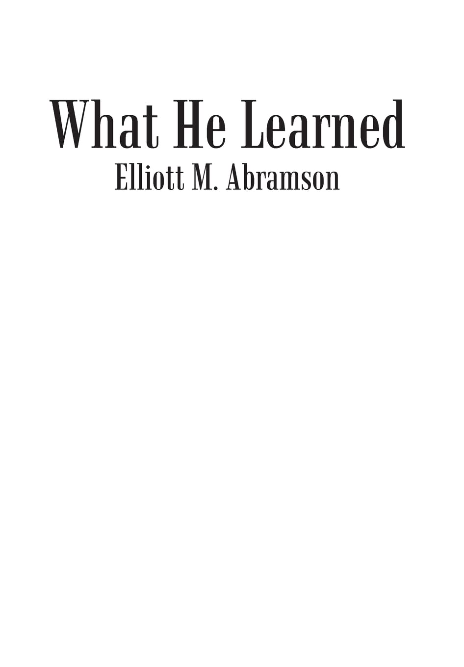 What He Learned,Used