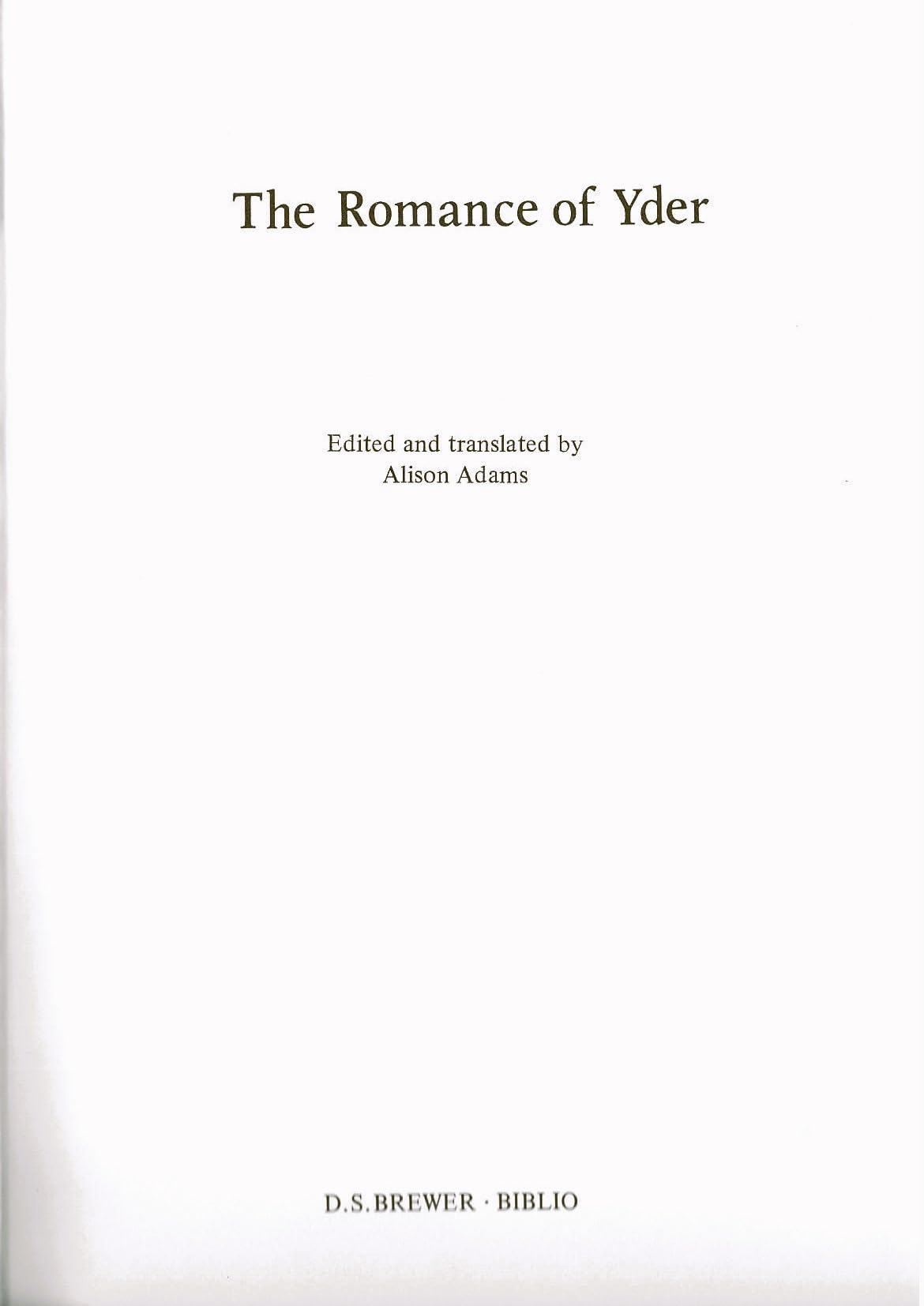 The Romance of Yder (Arthurian Studies, 8) (Volume 8),Used