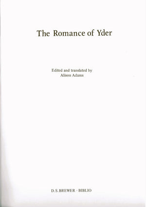 The Romance of Yder (Arthurian Studies, 8) (Volume 8),Used
