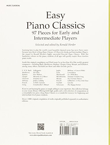 Easy Piano Classics : 97 Pieces For Early And Intermediate Players