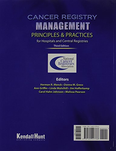 Cancer Registry Management: Principles AND Practices for Hospitals and Central Registries,Used