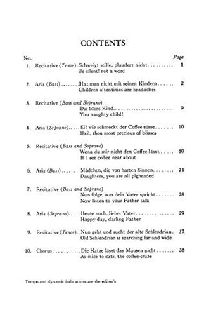 Cantata No. 211  Schweigt stille, plaudert nicht (Kaffeekantate): STB Soli, No Chorus (German, English Language Edition) (Kalm,Used