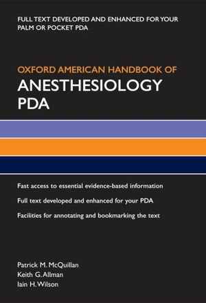 Oxford American Handbook Of Anesthesiology Pda (Oxford American Handbooks Of Medicine)