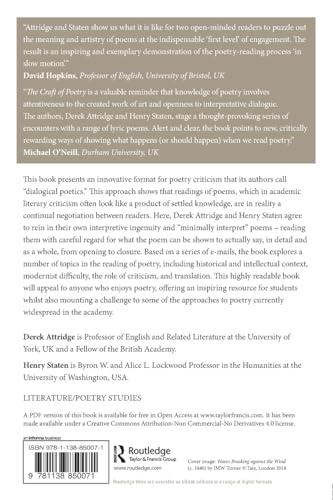 The Craft of Poetry: Dialogues on Minimal Interpretation,Used