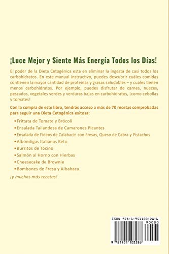 Dieta Cetognica: Gua Paso a Paso y 70 Recetas Bajas en Carbohidratos, Comprobadas para Adelgazar Rpido (Libro en Espaol/Ke,Used