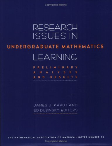 Research Issues In Undergraduate Mathematics Learning: Preliminary Analyses And Reports (M A A Notes),Used