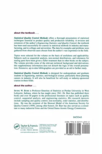 Statistical Quality Control Methods (Statistics: A Series of Textbooks and Monographs),Used