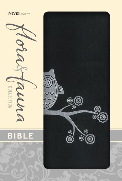 Holy Bible: New International Version, Black/Silver Owl, Italian DuoTone Flora and Fauna Collection,Used
