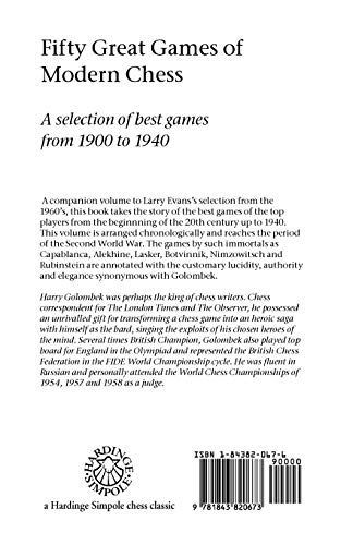 Fifty Great Games of Modern Chess (Hardinge Simpole Chess Classics),Used
