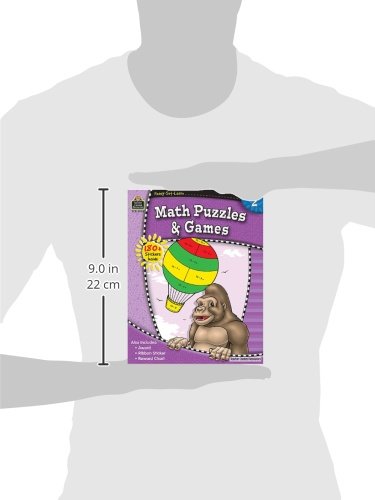 Math Puzzles & Games, Grade 2 (Ready Set Learn),Used