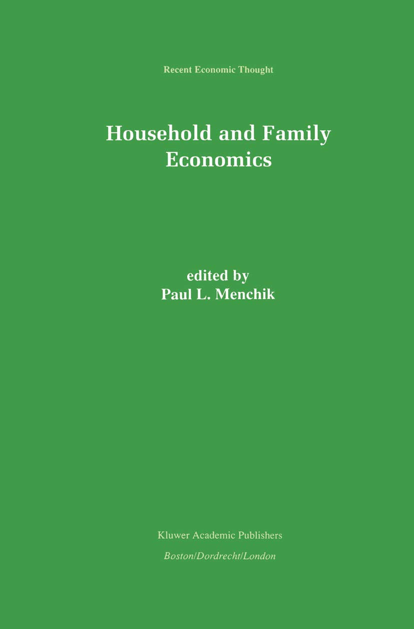 Household and Family Economics (Recent Economic Thought, 51),Used