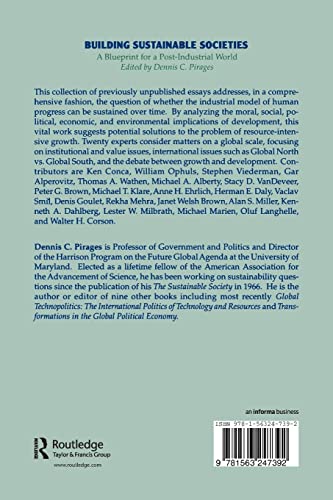 Building Sustainable Societies: A Blueprint for a Postindustrial World,Used