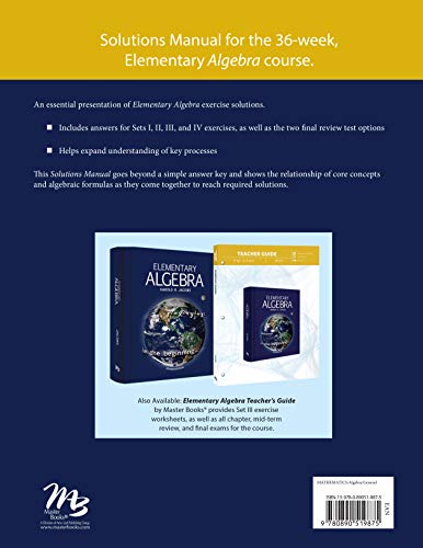 Elementary Algebra (Solutions Manual),Used