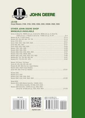 John Deere Shop Manual 2150,2155,2255,2350, +,Used