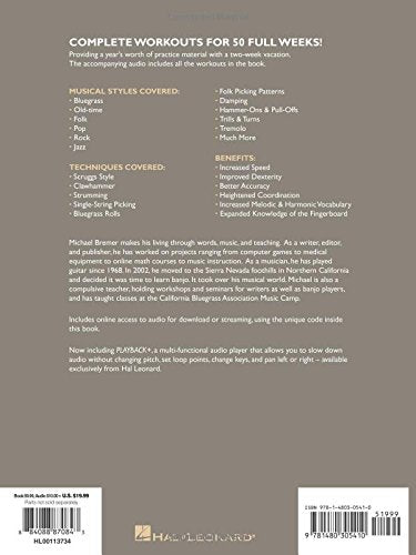 Banjo Aerobics  50Week Workout Program for Developing, Improving and Maintaining Banjo Technique  Exercise Book with Online Au,New