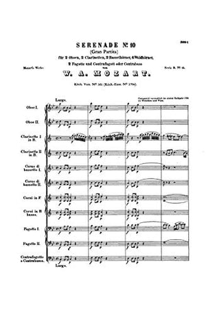 Serenades, K. 361, 375, 388: Miniature Score (Kalmus Edition),Used