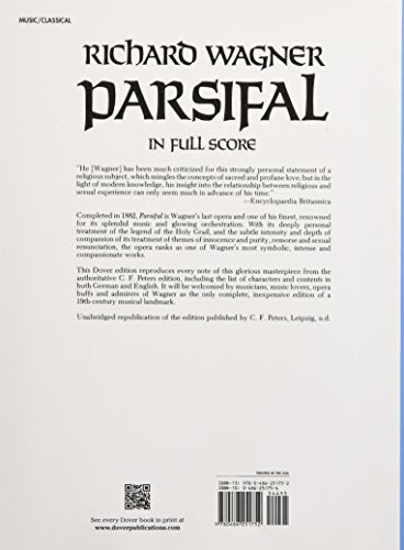 Parsifal In Full Score (Dover Opera Scores),New