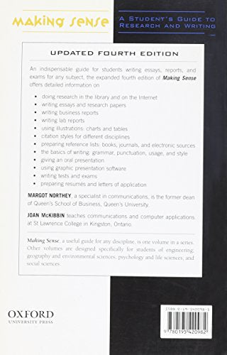 Making Sense: A Student's Guide to Research and Writing,Used