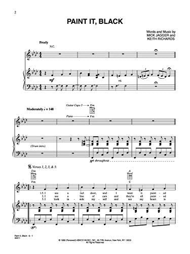 Paint It, Black: Piano/Vocal/Guitar: Original Sheet Music Edition,Used