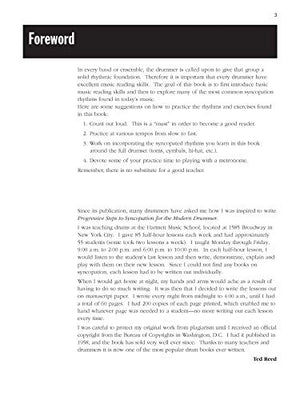 Progressive Steps to Syncopation for the Modern Drummer (Ted Reed Publications),Used