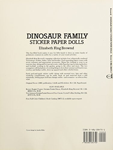 Dinosaur Family Sticker Paper Dolls (Dover Paper Dolls),Used