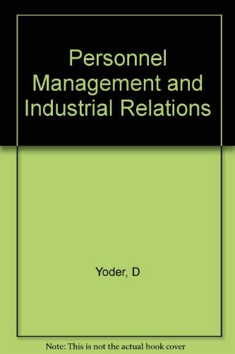 Personnel Management And Industrial Relations,-used