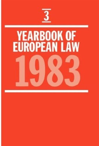 Yearbook of European Law: Volume 3: 1983,Used