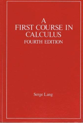 A First Course In Calculus-new