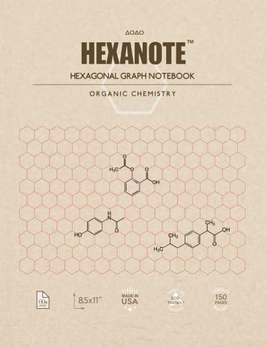 HEXANOTE  Hexagonal Graph Notebook  Organic Chemistry: 150 pages hexagonal graph paper notebook for drawing organic chemistry ,New