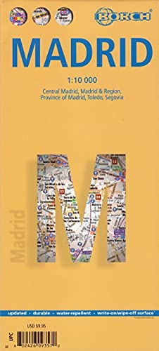 Laminated Madrid Map by Borch (English Edition),Used